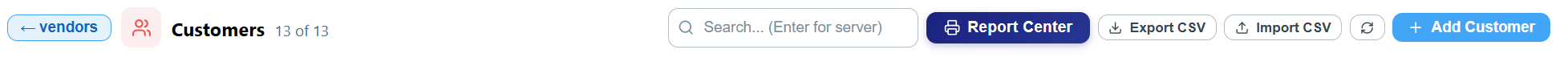 customers — toolbar