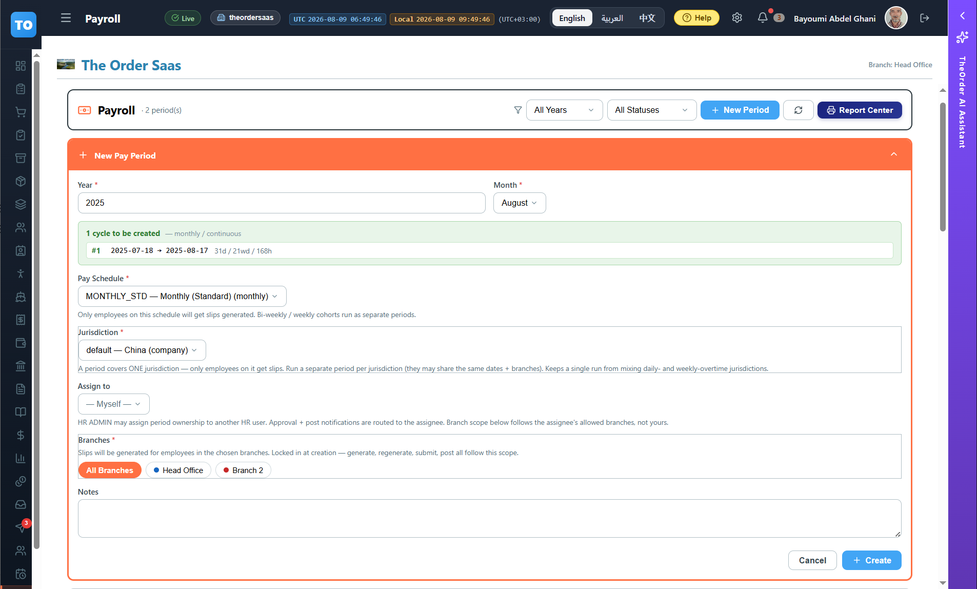 payroll — newperiod
