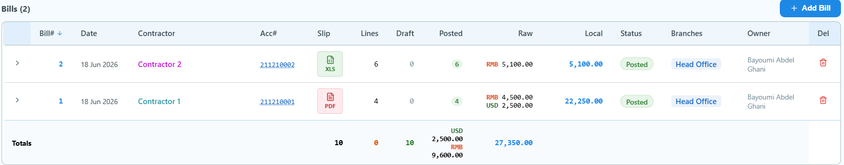 shipping_bills — bills